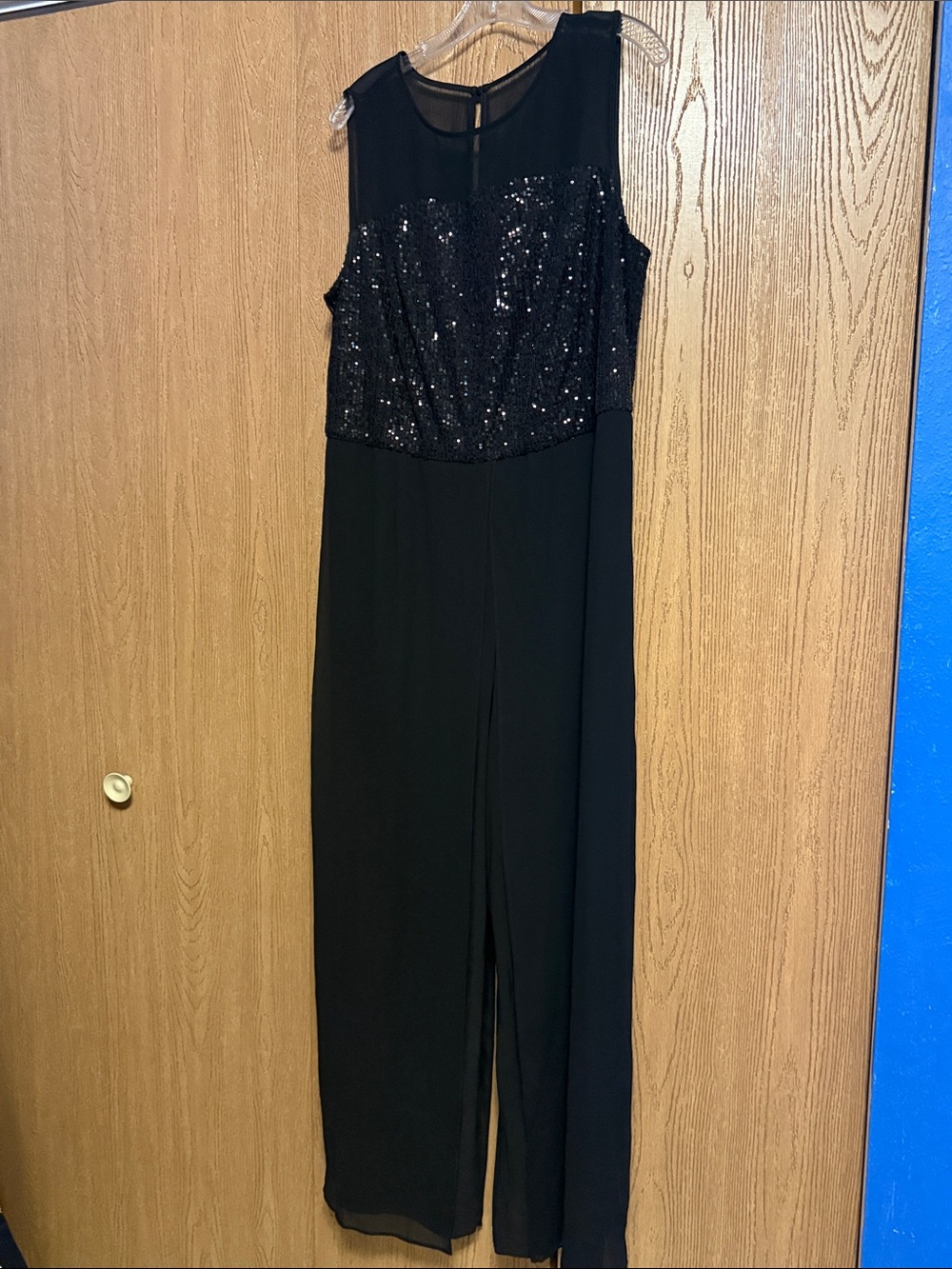 Lane Bryant Black Sequin Bodice Jumpsuit